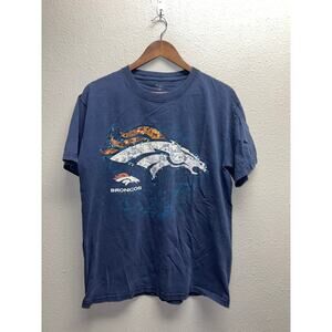 Denver Broncos Logo Shirt Blue Graphic NFL Short Sleeve Tee Medium